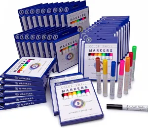 Color Swell Bulk Washable Markers (288 Total) – 36 Packs, 8 Colors per Pack – Ideal for Teachers, Kids, Party Favors, Classrooms, Donations, Students - Broad Line Bulk Markers