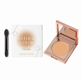Colored Clay Undereye Corrector, Cream Concealer, Under Eye Concealer, Color Corrector for Dark Circles, Rose Gold Compact, 0.18 oz (Natural color, 1PCS)