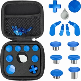 Controller Paddles Thumbstick Accessories Replacement - for Xbox One Elite Controller Series 2 Core Joystick Kit Parts Back Paddle Thumb Sticks Buttons Component Pack Accessory 13in 1 （Blue ）