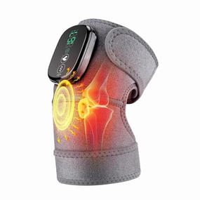 Cordless Heated Knee Massager, 3-in-1 Knee Massage with Heat for Elbow Shoulder Wrap (Gray)