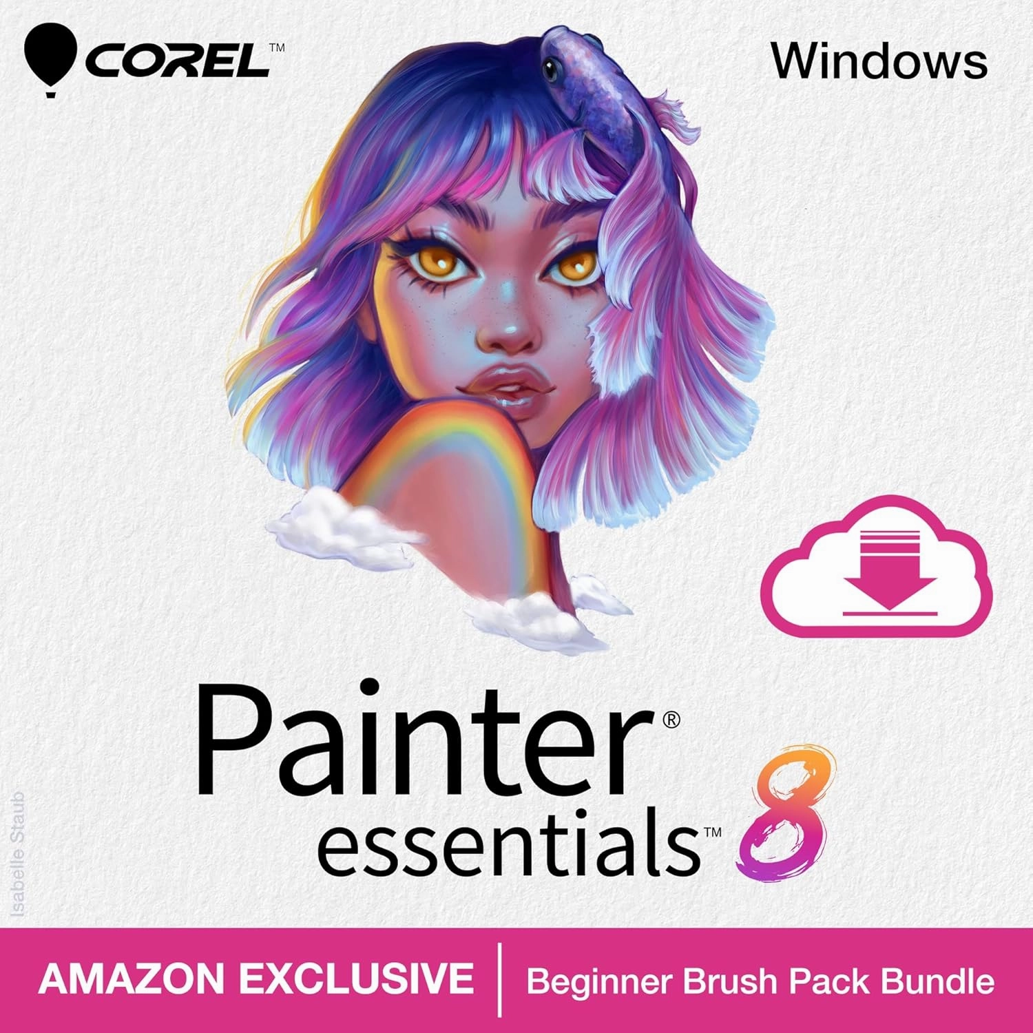 Corel Painter Essentials 8 | Beginner Digital Painting Software | Amazon Exclusive Brush Pack Bundle [PC Download]