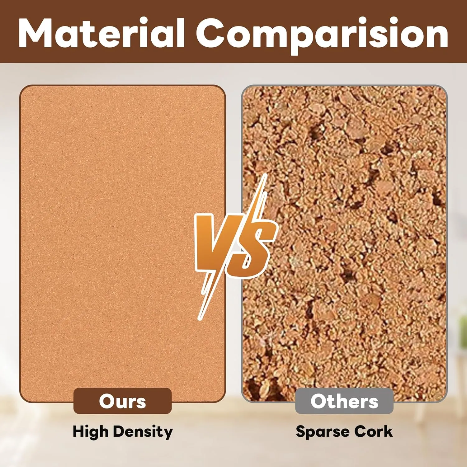 Corksidol Cork Board Tiles, 12" X 12" X 1/4",Corkboard, Premium Natural Cork for Bulletin Board, Mini Wall, 72 Self Adhesive Squares Included,8 Pack