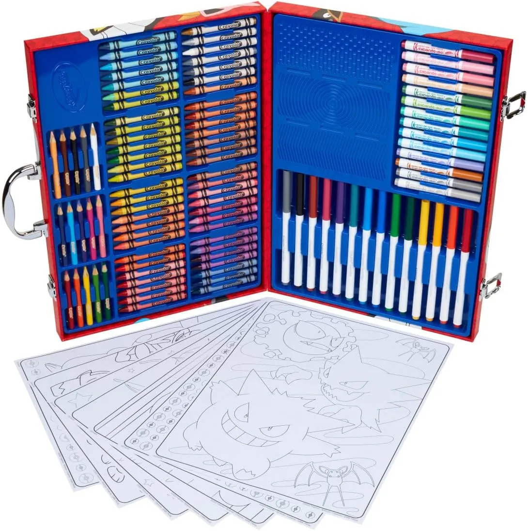 Crayola Pokémon Imagination Art Set (115pcs), Kids Art Kit, Coloring Supplies, Pokemon Toys, Pokemon Gift for Boys & Girls, Ages 5 