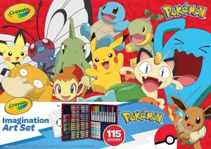Crayola Pokémon Imagination Art Set (115pcs), Kids Art Kit, Coloring Supplies, Pokemon Toys, Pokemon Gift for Boys & Girls, Ages 5 