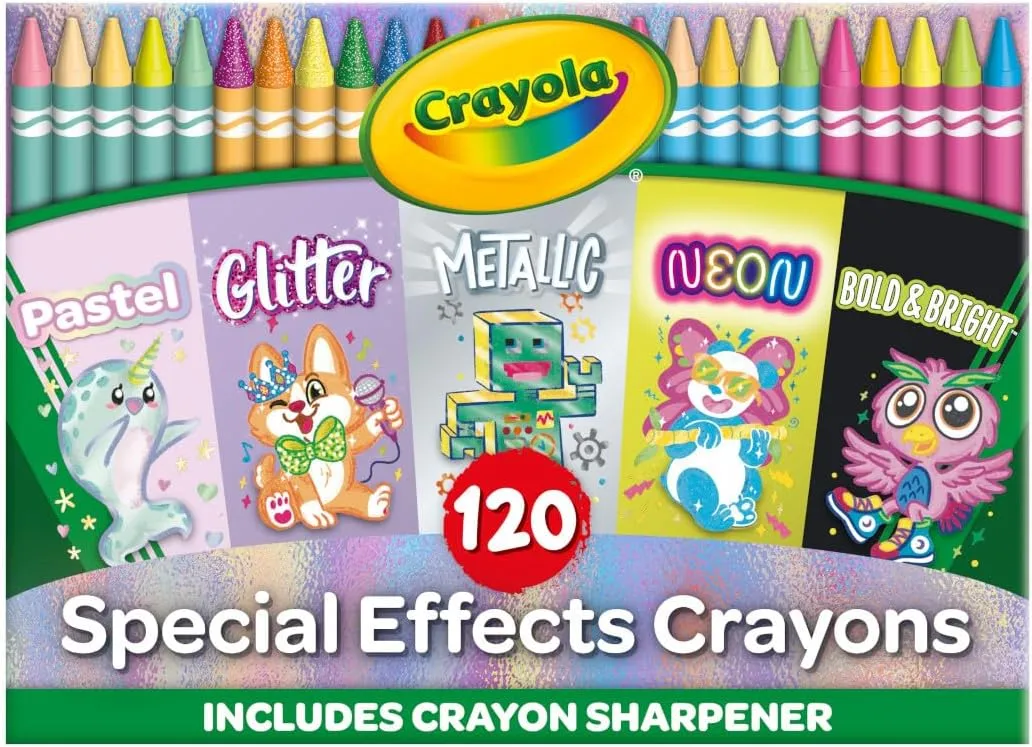 Crayola Special Effects Crayon Set - 6 Boxes of 24 Crayons, Bulk Crayons for Kids, Coloring Supplies for Arts & Crafts, Easter Basket Essentials & Gifts [Amazon Exclusive]