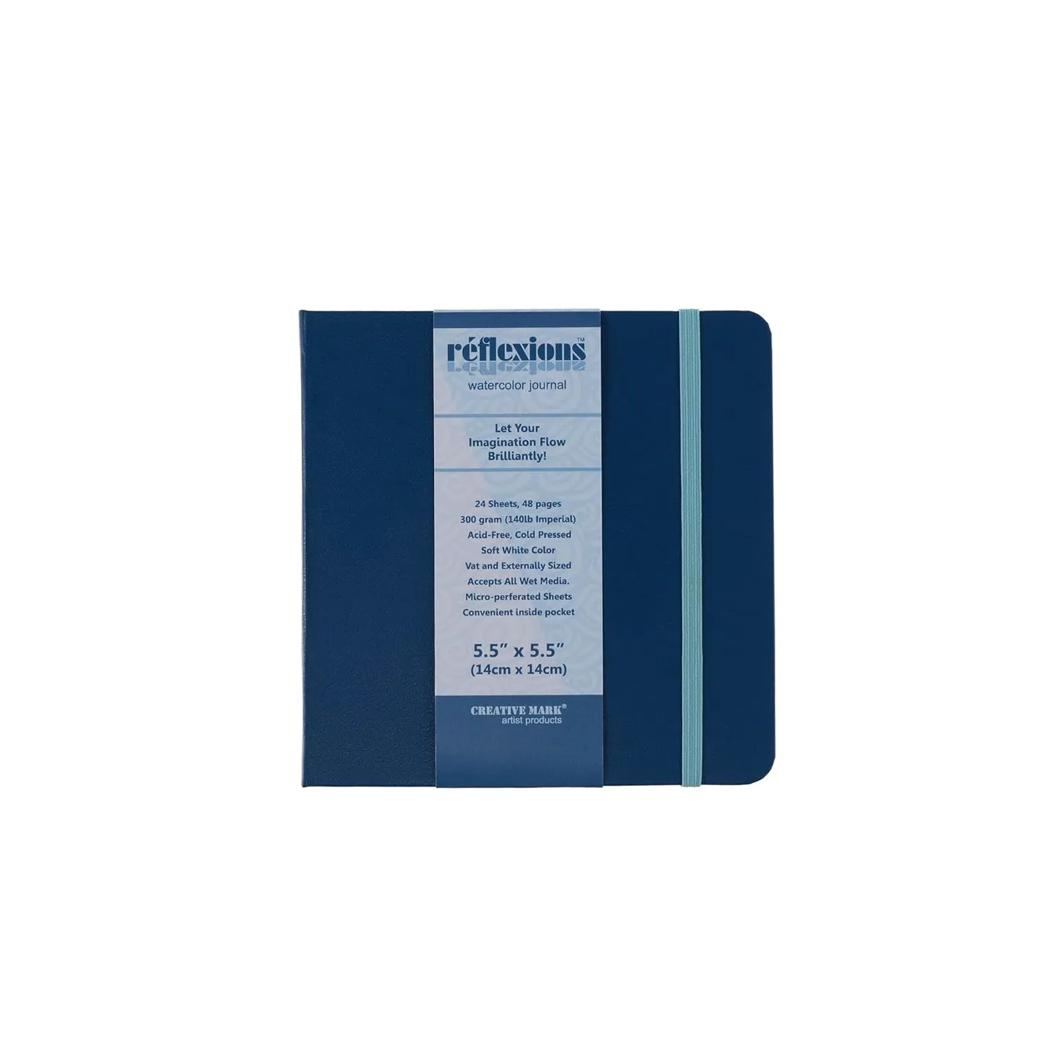 Creative Mark Hard Leather Bound Field Sketch Book [48 Pages - 5.5 x 5.5] with Elastic Strap, Ideal for Artist, Micro Perforated White Papers, Perfect for Dry Media and Drawing