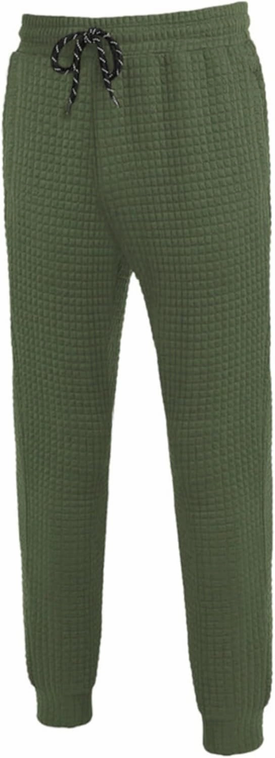 CRNTCEM Mens 2 Pieces Sweat Suits Lightweight Long Sleeve Waffle Knitted Workout Henley Sets Male Casual Jogging Tracksuits
