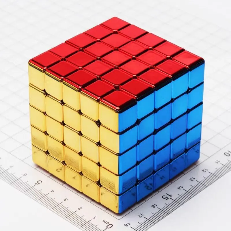 cuberspeed ShengShou Legend 5x5 Metallic Shiny Speed Cube Metallic 5x5x5 Magic Cube Puzzle