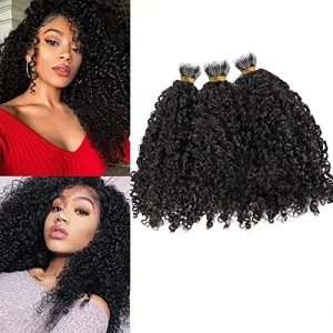 Curly Nano Ring Hair Extensions Machine Made Natural Color Remy Peruvian Hair Extensions For Women 1g/strand 8inch-26ich (22inch 100strands, Color #2)