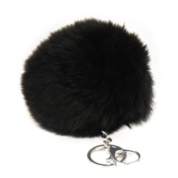 Cute Rabbit Fur Ball Pompom Keychain Cityelf Car Ring, Handbag Tote Bag Pendant Purse Charm