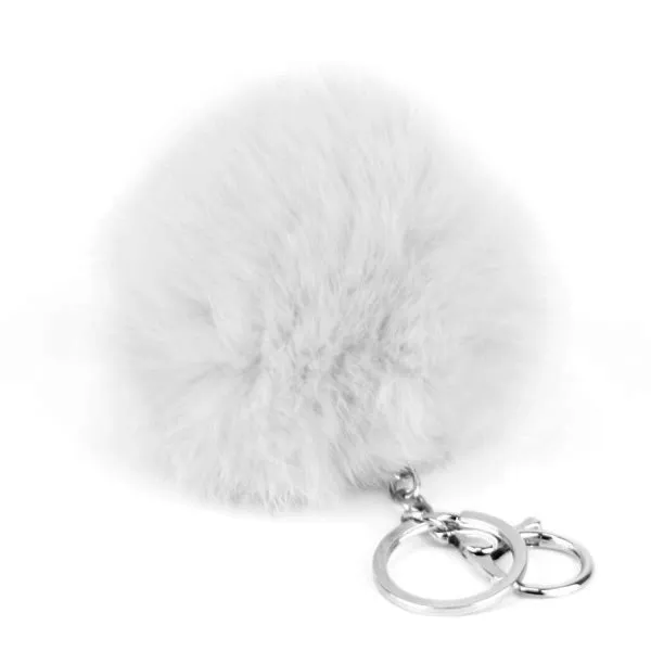 Cute Rabbit Fur Ball Pompom Keychain Cityelf Car Ring, Handbag Tote Bag Pendant Purse Charm