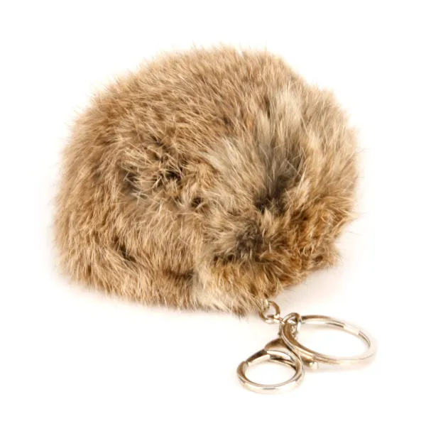 Cute Rabbit Fur Ball Pompom Keychain Cityelf Car Ring, Handbag Tote Bag Pendant Purse Charm