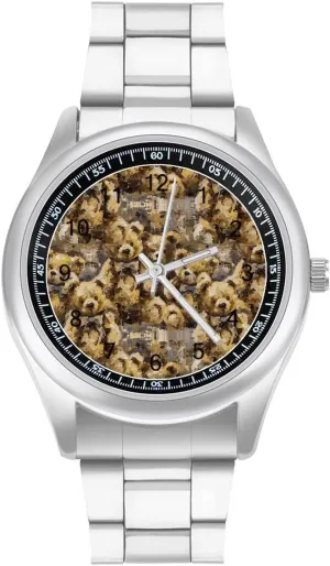 Cute Teddy Bear Doll Fashion Classic Wrist Watches for Men Casual Business Dress Watch Unisex
