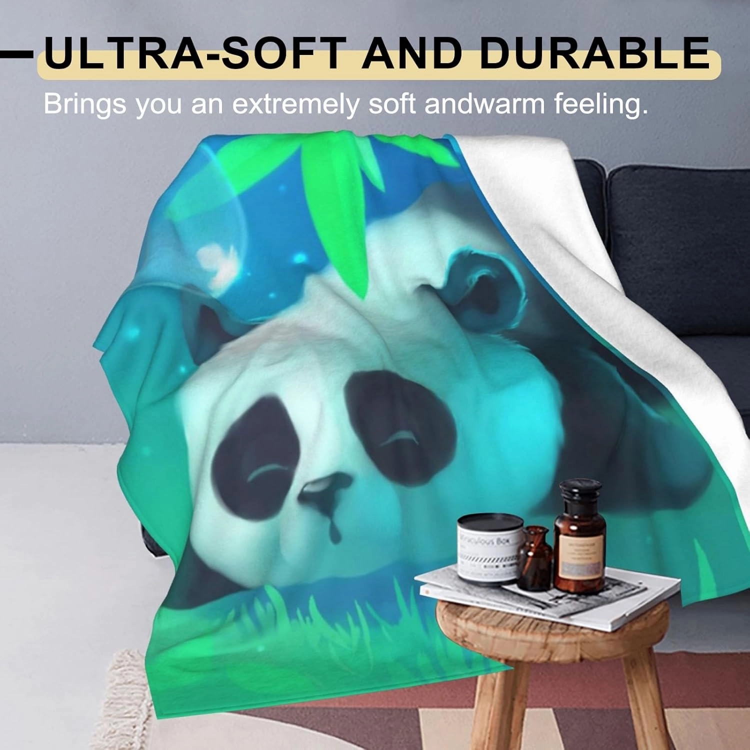 Cute Lion and Forest Blanket,Fun Cartoon Jungle Theme Throw Blankets,Birthday Gifts for Kids & Animal Lovers,Lightweight Soft Fleece,for Picnic Sofa Couch Bed Room Travel,Modern Decor,60x80in