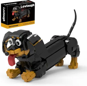 Dachshund Dog Building Blocks Set 889PCS – Movable Ears, Legs & Wagging Tail | Realistic Collectible Model | Creative STEM Toy for Adults & Kids