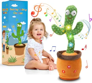 Dancing Talking Cactus Toy for Baby Toddler, Boys Girls Gifts Interactive Singing Cactus Toy Repeat Record Mimicking with Adjustable Volume of 120 English Songs