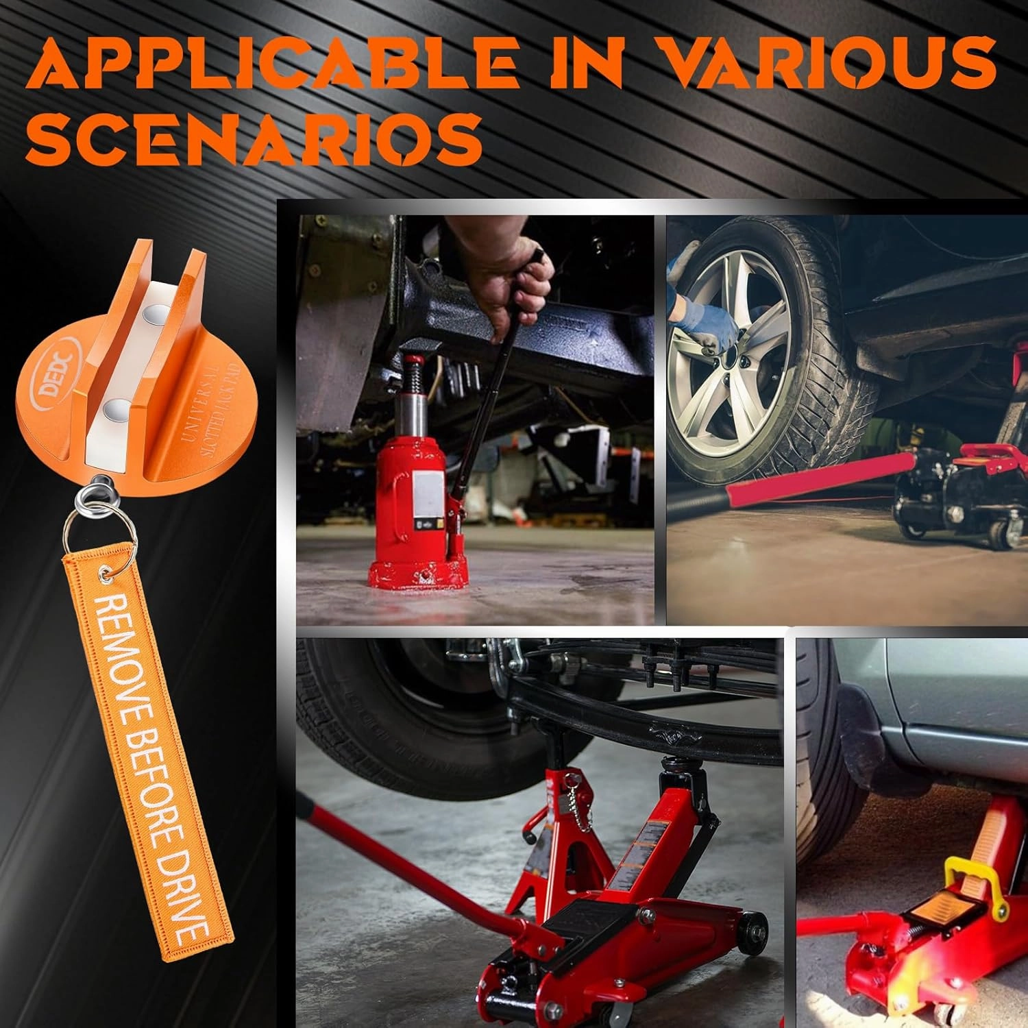 DEDC Pinch Weld Jack Pad Floor Stands, Jack Accessories Supplies Change Tire Repair Tires Oil Must Have Lifting Pucks Pads Adapter with Slotted Side for Car SUV Truck Pickup Sedan MPV Wagon