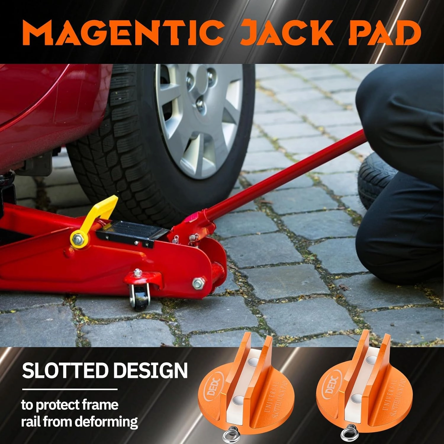 DEDC Pinch Weld Jack Pad Floor Stands, Jack Accessories Supplies Change Tire Repair Tires Oil Must Have Lifting Pucks Pads Adapter with Slotted Side for Car SUV Truck Pickup Sedan MPV Wagon