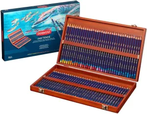 Derwent Inktense Pencils 72 Wooden Box, Set of 72, Premium 4mm Round Core, Firm, Watersoluble, Ideal for Watercolor, Drawing, Coloring and Painting on Paper and Fabric, Professional Quality (2301844)