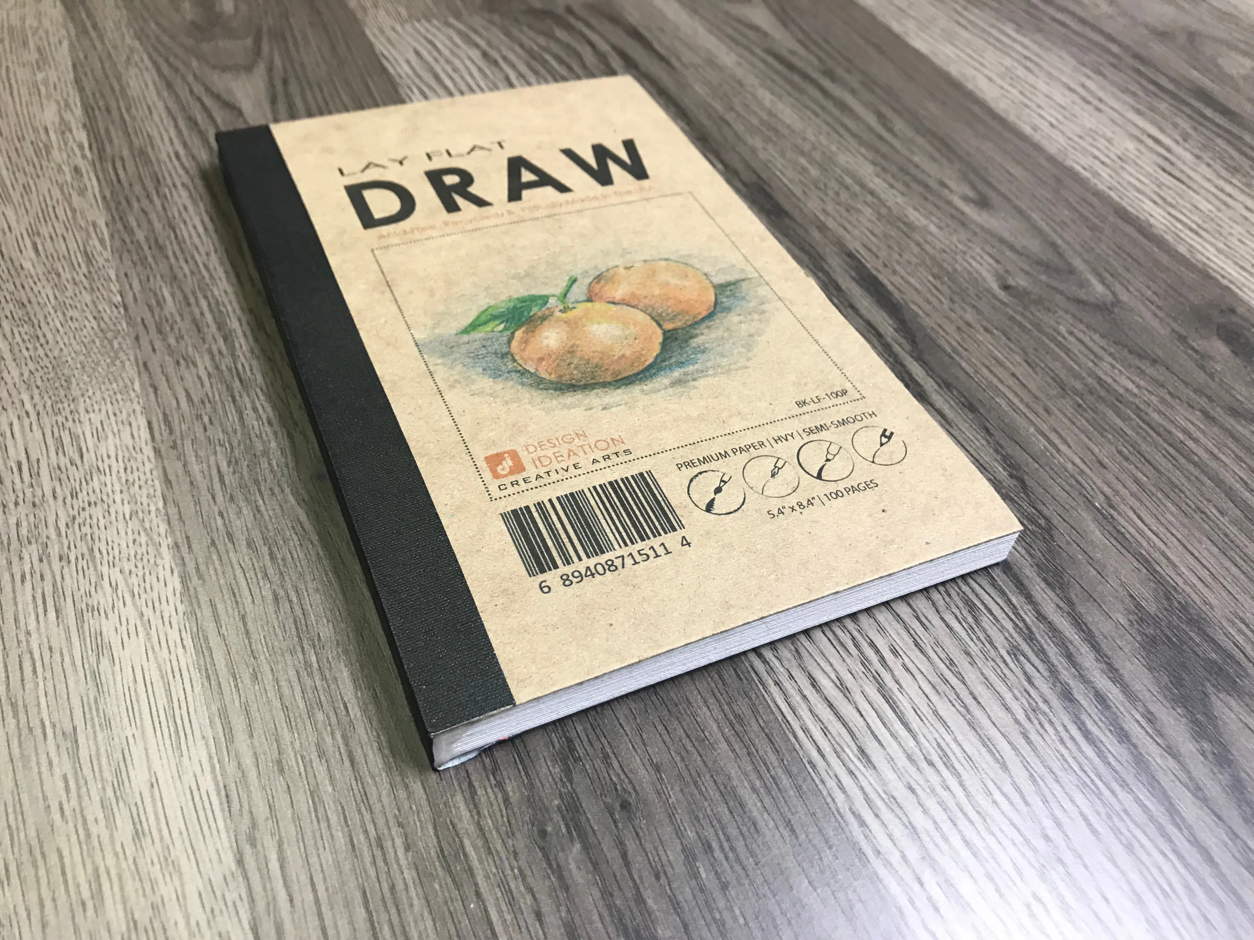 Design Ideation Lay Flat DRAW. Removable Sheet, Journal Style. Drawing Book. Mixed Media. (5.5" x 8.5") LF-50100-LS