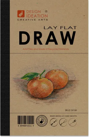 Design Ideation Lay Flat DRAW. Removable Sheet, Journal Style. Drawing Book. Mixed Media. (5.5" x 8.5") LF-50100-LS
