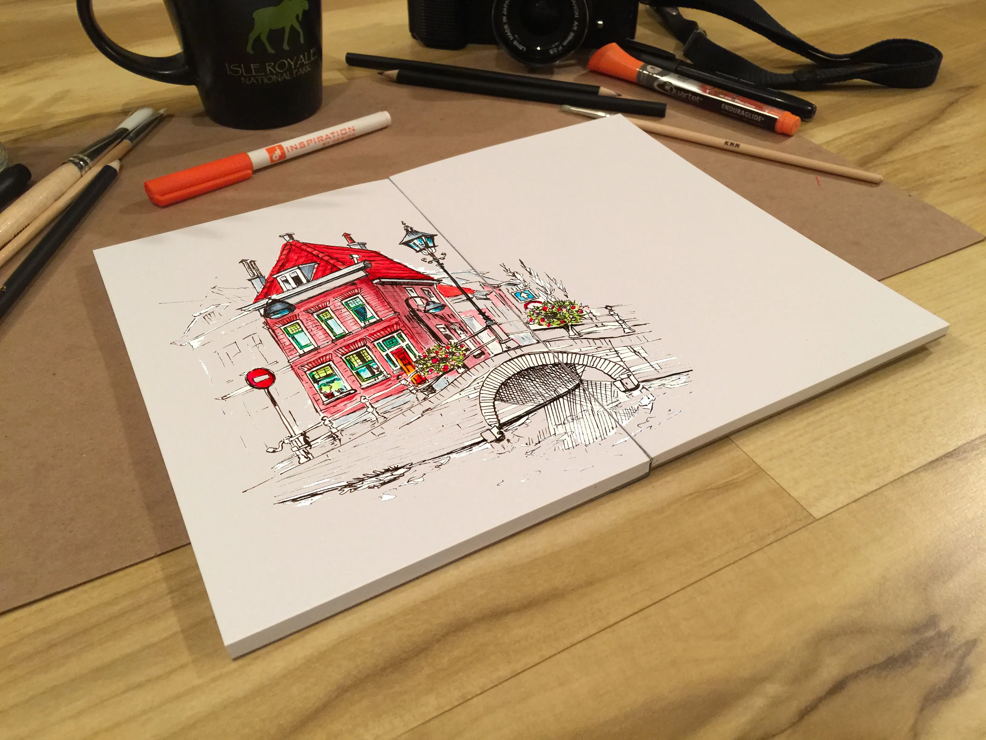 Design Ideation Lay Flat DRAW. Removable Sheet, Journal Style. Drawing Book. Mixed Media. (5.5" x 8.5") LF-50100-LS