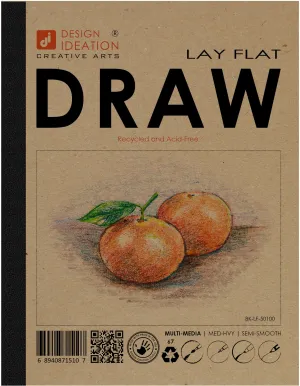 Design Ideation Lay Flat DRAW. Removable Sheet, Journal Style. Drawing Book. Mixed Media. (8.5" x 11") LF-50100-LS