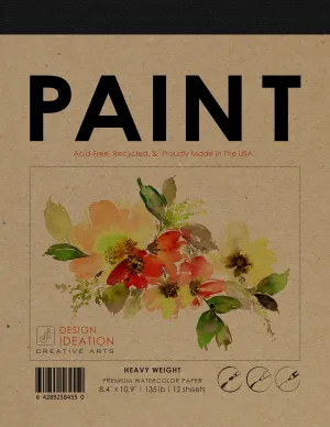 Design Ideation WATERCOLOR Pad: Heavyweight Paper Watercolor Pad Removable Sheet. Multi-Media. PAD-2550-TS