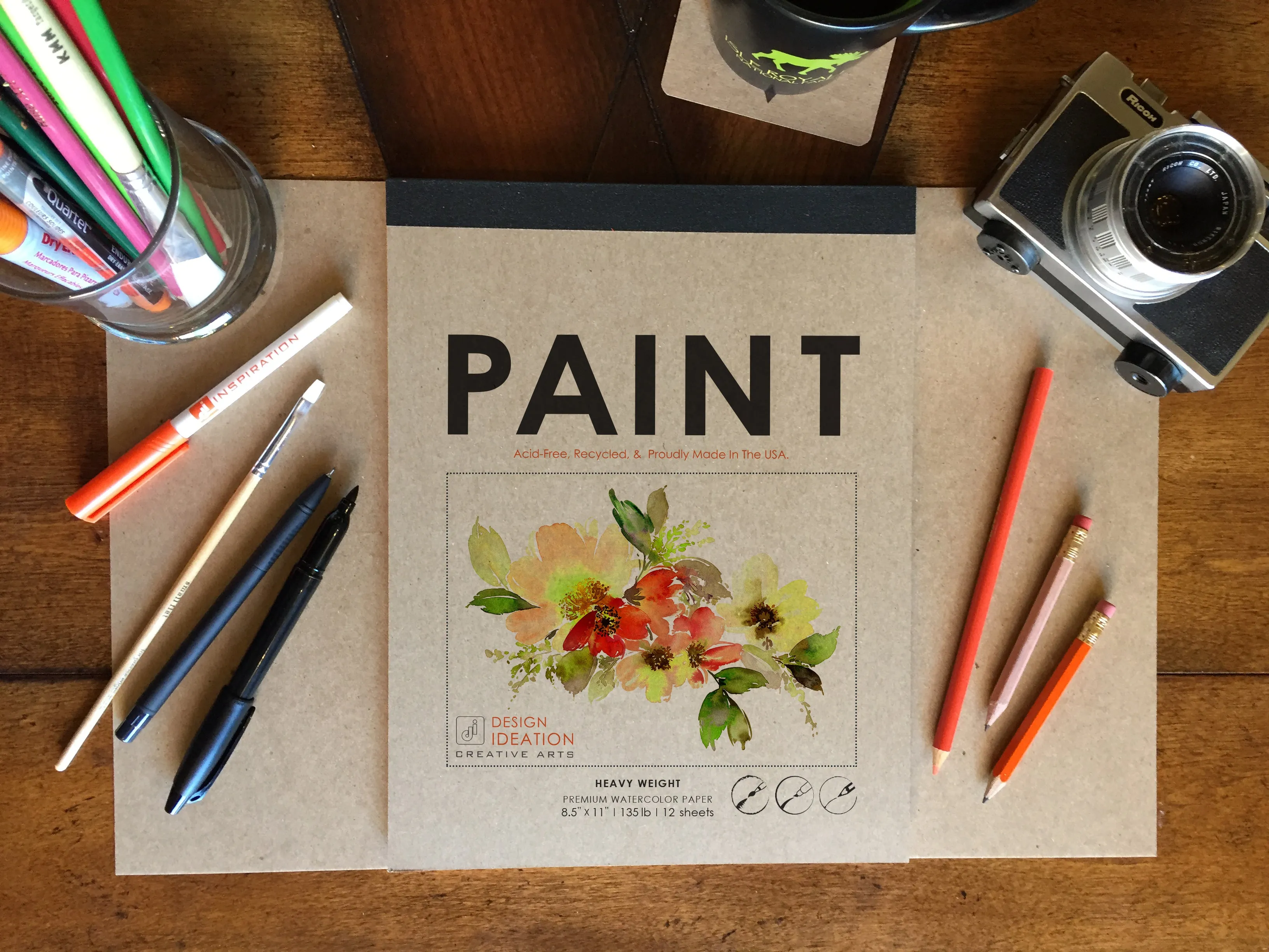 Design Ideation WATERCOLOR Pad: Heavyweight Paper Watercolor Pad Removable Sheet. Multi-Media. PAD-2550-TS