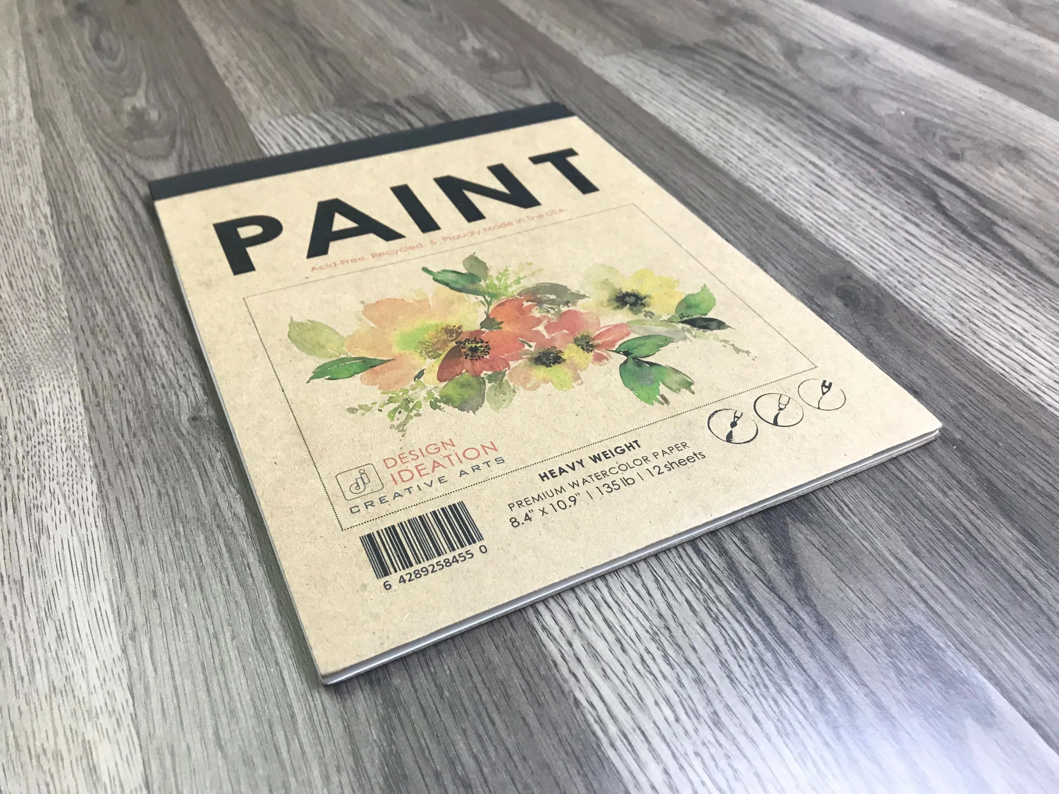 Design Ideation WATERCOLOR Pad: Heavyweight Paper Watercolor Pad Removable Sheet. Multi-Media. PAD-2550-TS