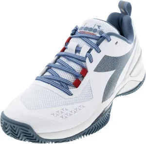 Diadora Blushield Torneo 2 Clay Men Shoes (White/Oceanview/Salsa) (White/Oceanview/Salsa, US Footwear Size System, Adult, Men, Numeric, Medium, 8)
