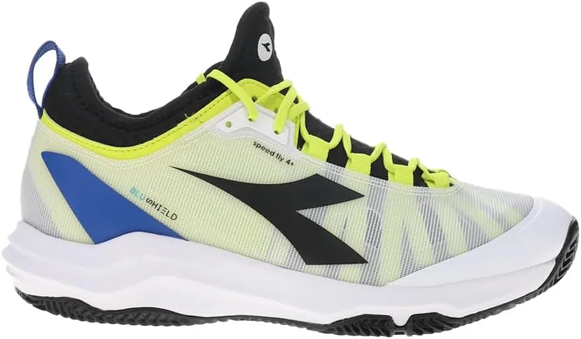 Diadora Speed Blushield Fly 4   Clay Men's Tennis Shoes - Size 10 - White/Black/Deja Vu Blue