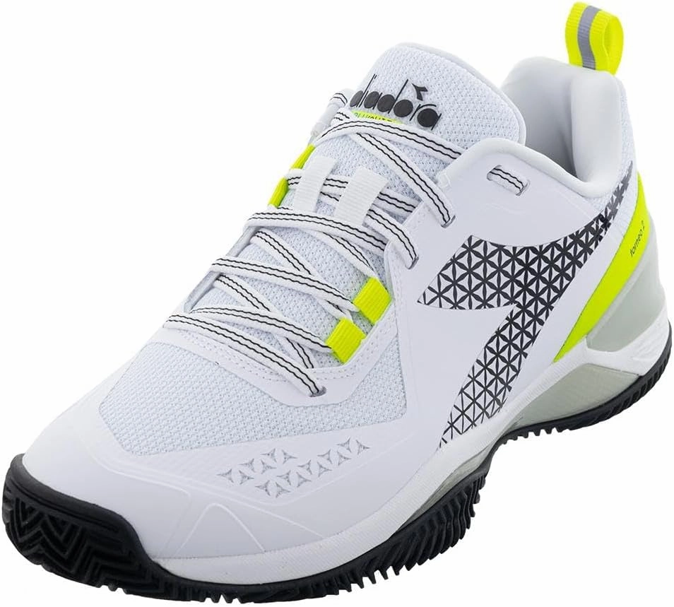 DIADORA Women`s Blushield Torneo 2 Clay Tennis Shoes White and Evening Primrose