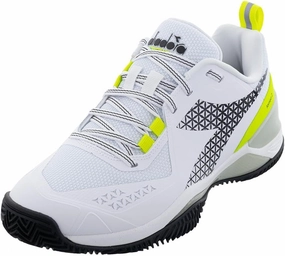 DIADORA Women`s Blushield Torneo 2 Clay Tennis Shoes White and Evening Primrose