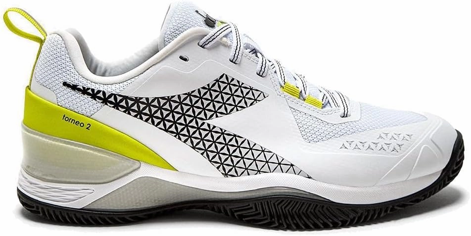 DIADORA Women`s Blushield Torneo 2 Clay Tennis Shoes White and Evening Primrose