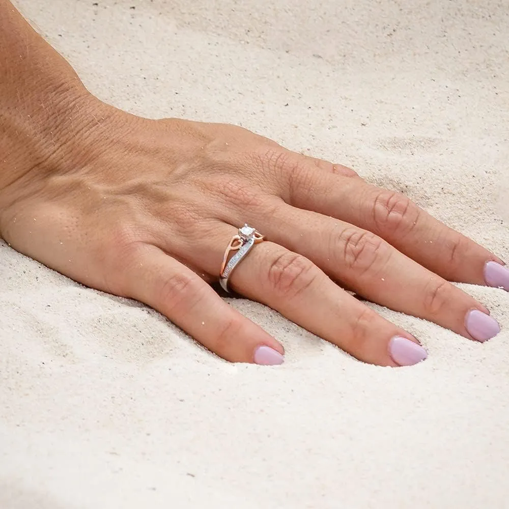 Diamond Promise Ring in 10kt Rose Gold and Sterling Silver 1/10 cttw H-I Color, I2-I3 Clarity
