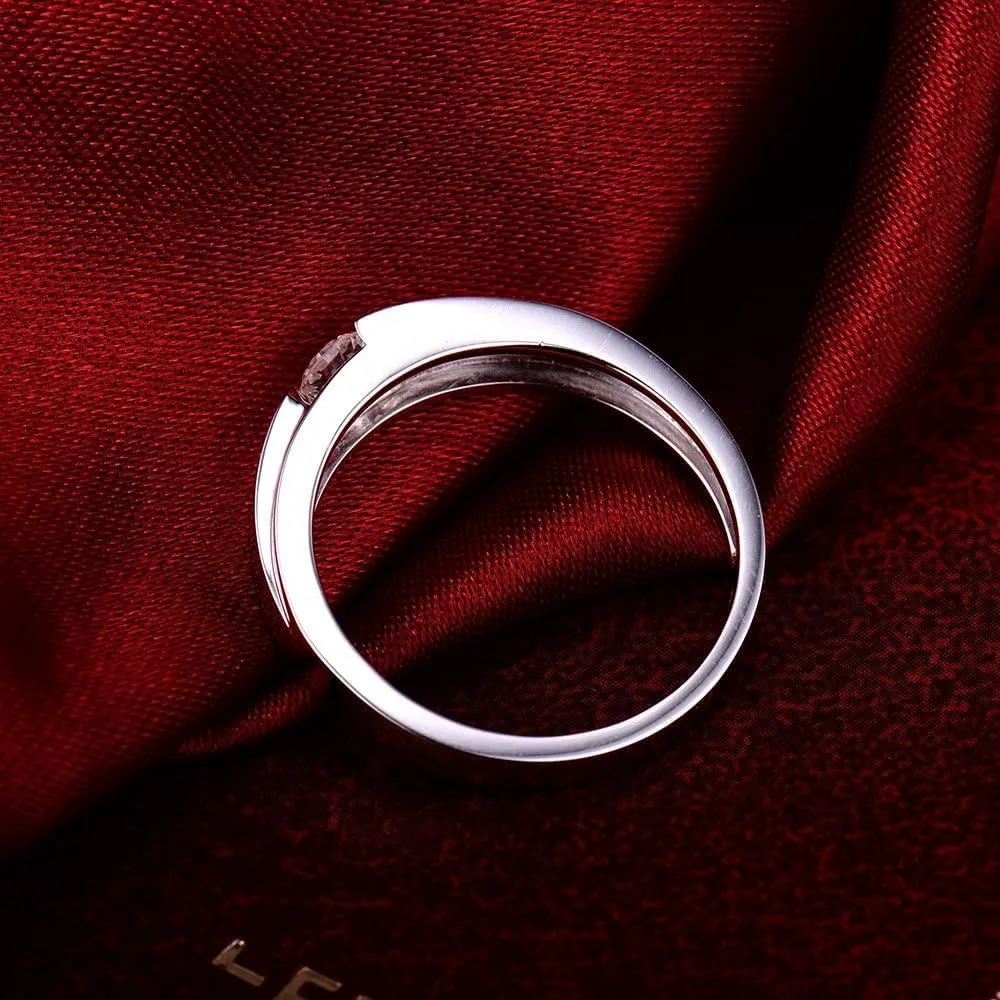 Diamond Rings For Women, Pt900 White Gold Rings - Diamond Solitaire Ring, Classic 0.2 Carat Real Diamond Forever Love Ring and Promise Rings For Her Engagement Ring & Wedding Ring