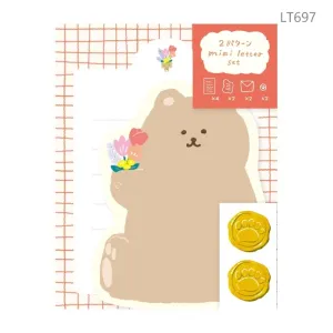 Die-Cut Mini Letter Writing Set - Fluffy Bear