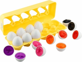 Dimple 12 PCS Vehicle Car Egg Matching Toy with Holder – STEM Easter Eggs, Educational Shape & Color Puzzle, Plastic Easter Eggs, Easter Basket Stuffers, Easter Gifts for Kids & Toddlers