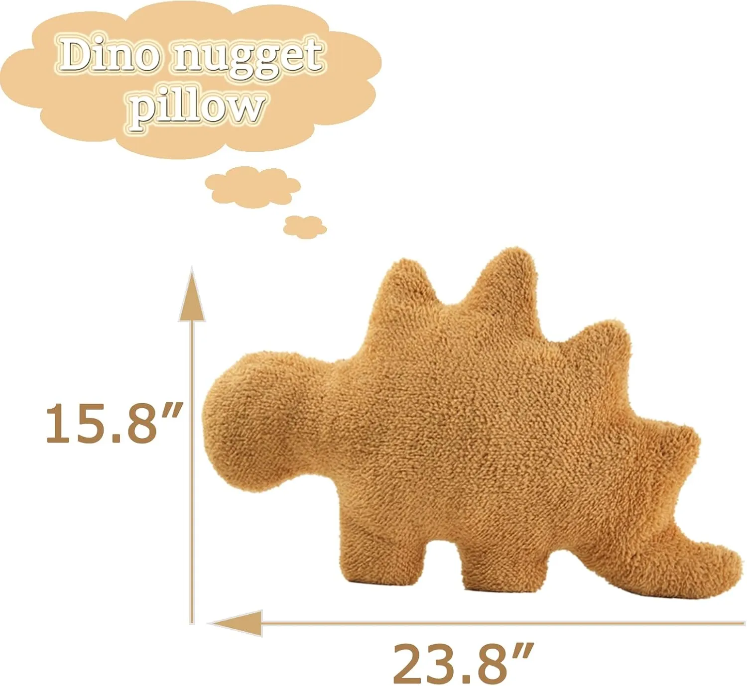 Dino Nugget Pillow Large, Funny Chicken Nugget Plushie Birthday Gift, Dino Decorative Throw Pillow for Kids Room Decor, Dinosaur Stuffed Animal Idea Birthday Gift for Teens Kids and Adult
