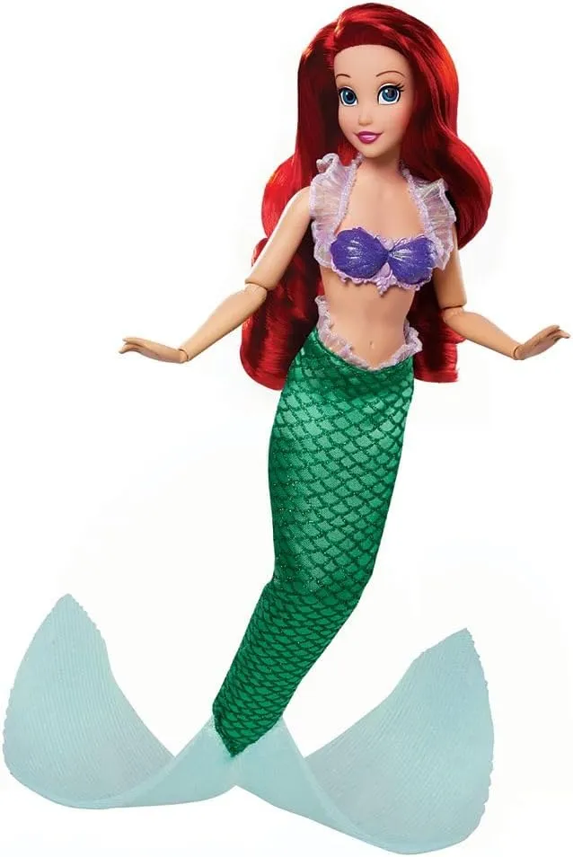 Disney Store Official Princess Story Doll (Ariel from The Little Mermaid) 11 Inches, Includes Coloring Book and Additional Dress, Princess Doll in Classic Outfit, Princess Toys for Girls