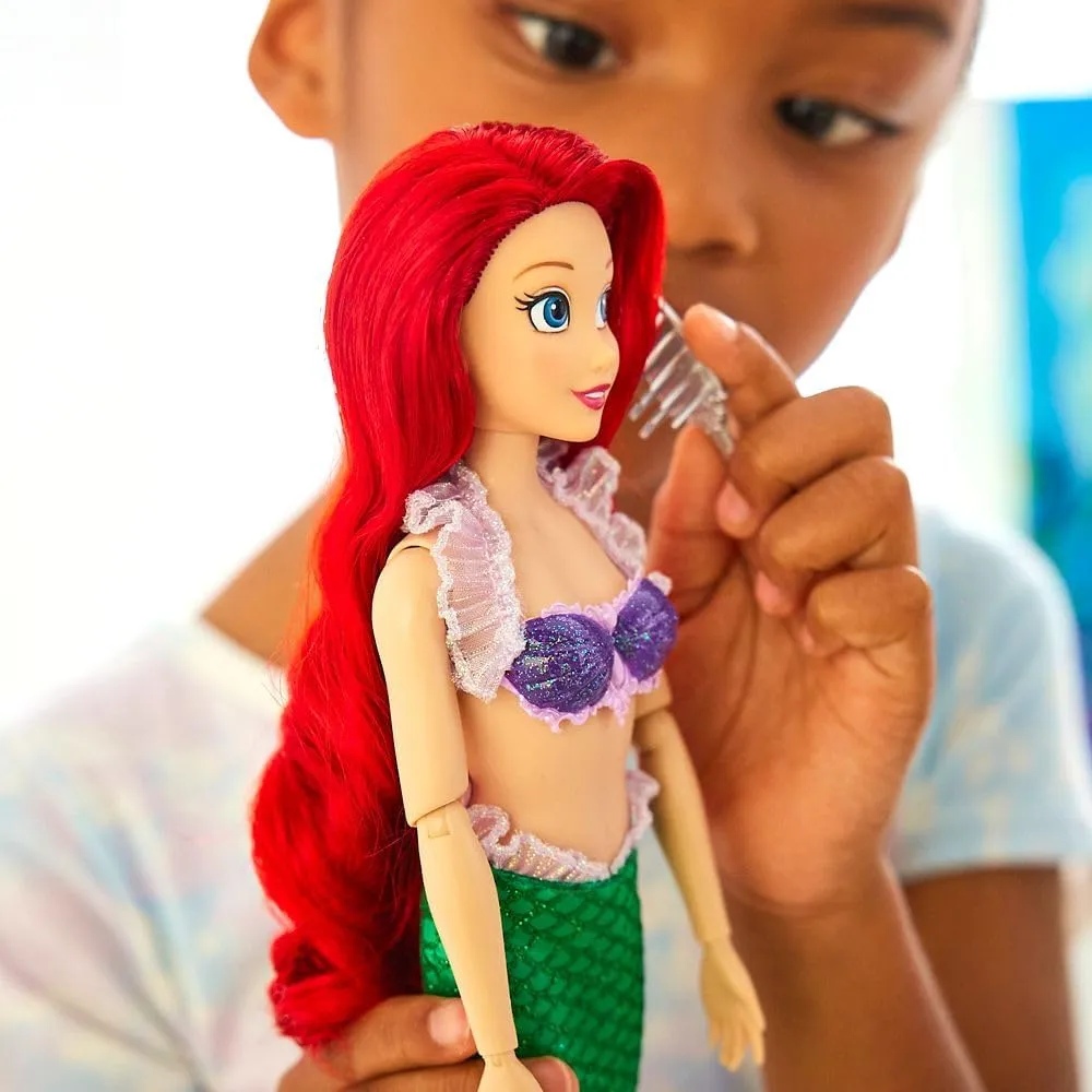 Disney Store Official Princess Story Doll (Ariel from The Little Mermaid) 11 Inches, Includes Coloring Book and Additional Dress, Princess Doll in Classic Outfit, Princess Toys for Girls