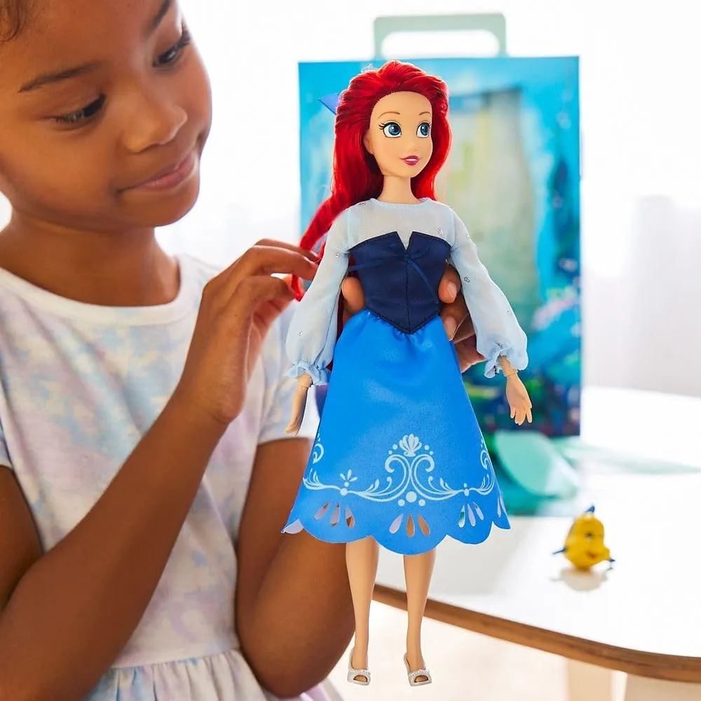 Disney Store Official Princess Story Doll (Ariel from The Little Mermaid) 11 Inches, Includes Coloring Book and Additional Dress, Princess Doll in Classic Outfit, Princess Toys for Girls