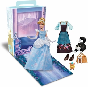 Disney Store Official Princess Story Doll (Cinderella) 11 Inches, Includes Coloring Book and Additional Dress, Princess Doll in Classic Outfit, Princess Toys for Girls