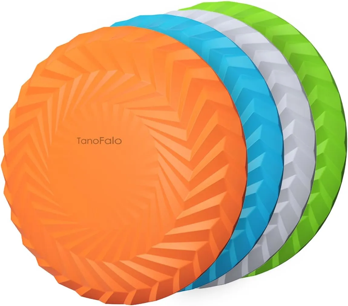Dog Flying Disc, Dog Flyer Toy 7.2 Inch, Tear Resistant Soft TPR Material, Durable Interactive Outdoor Fetch Toy-Floats in Water, Safe on Teeth for Puppies(4Color)