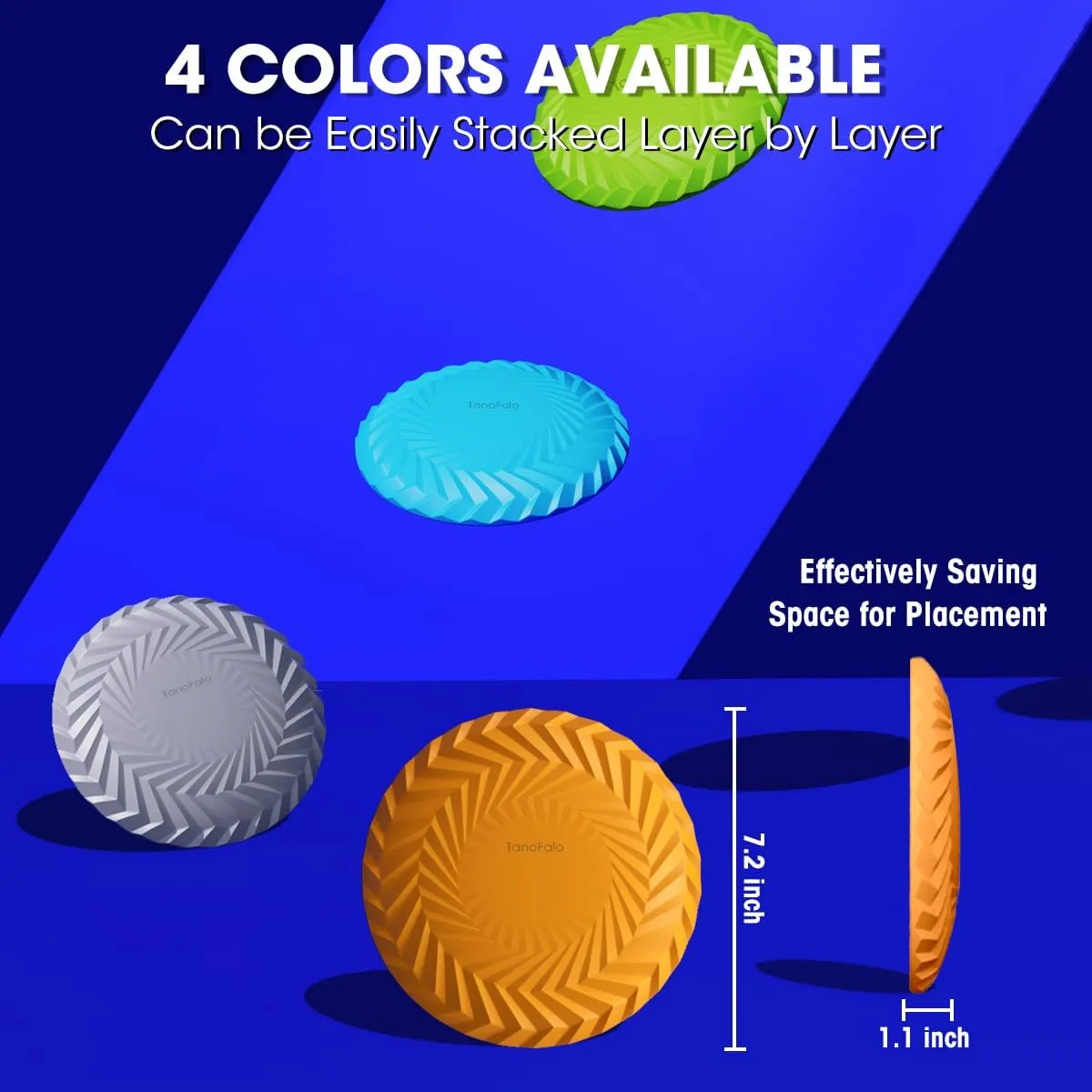 Dog Flying Disc, Dog Flyer Toy 7.2 Inch, Tear Resistant Soft TPR Material, Durable Interactive Outdoor Fetch Toy-Floats in Water, Safe on Teeth for Puppies(4Color)