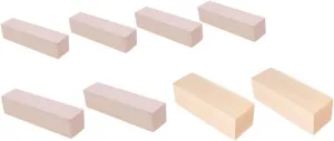 DOITOOL 8pcs Unfinished DIY Wood Planks Natural Crafting Blocks for Art Projects Versatile Material for Home Decor