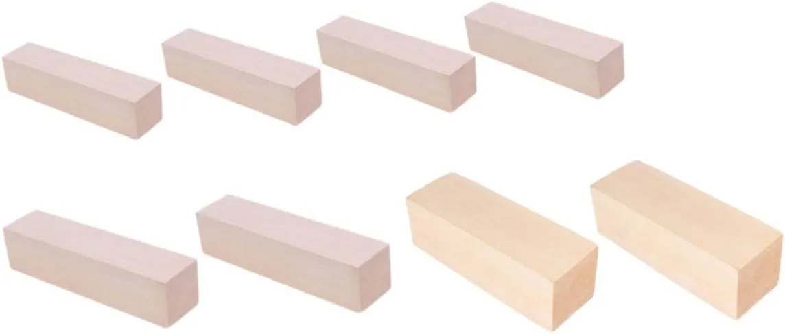 DOITOOL 8pcs Unfinished DIY Wood Planks Natural Crafting Blocks for Art Projects Versatile Material for Home Decor