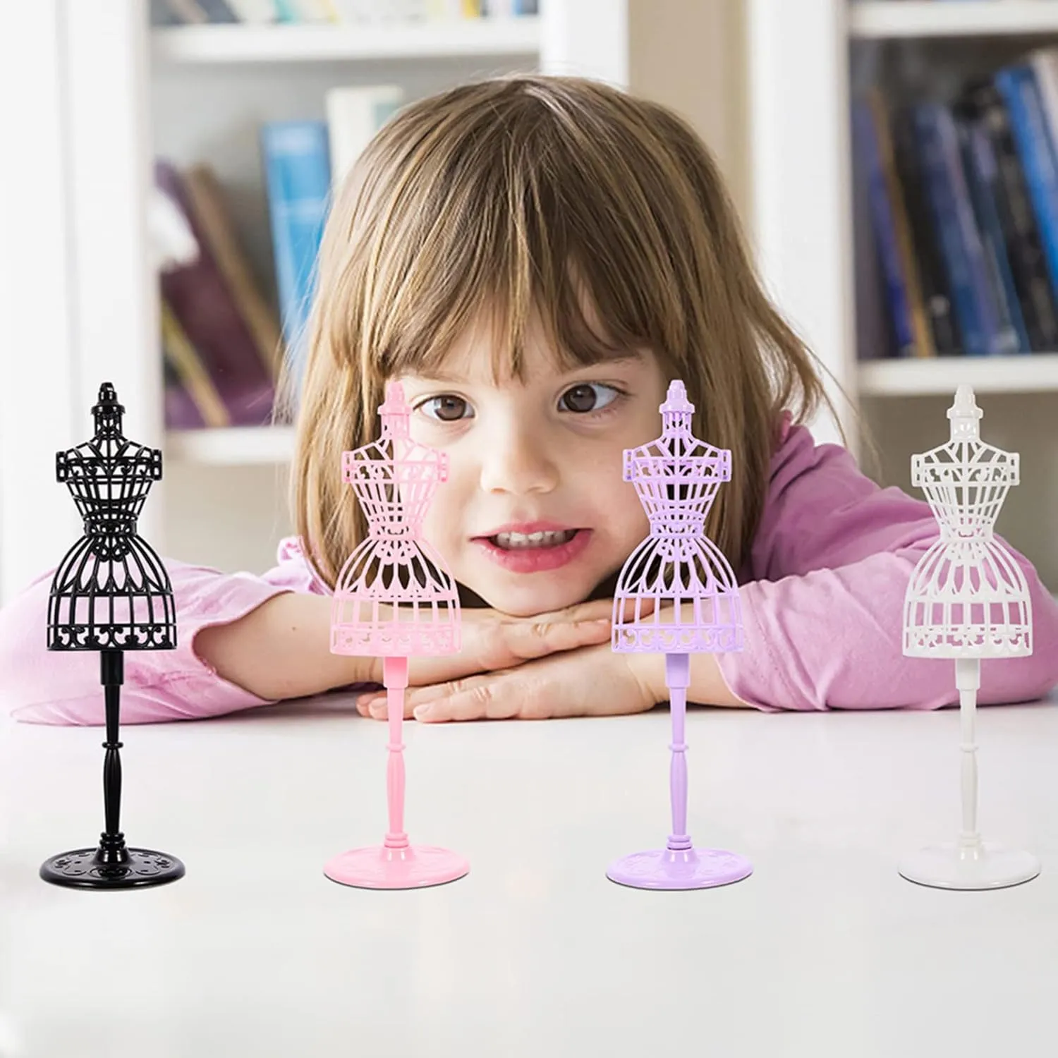 Doll Dress Mannequin 12pcs Mini Mannequin Model Miniature s Gown Dress Clothing Display Prop Support Holder Mini House Ornament Accessories for 1: 12 Micro World