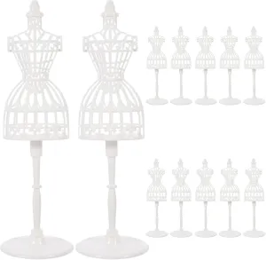 Doll Dress Mannequin 12pcs Mini Mannequin Model Miniature s Gown Dress Clothing Display Prop Support Holder Mini House Ornament Accessories for 1: 12 Micro World